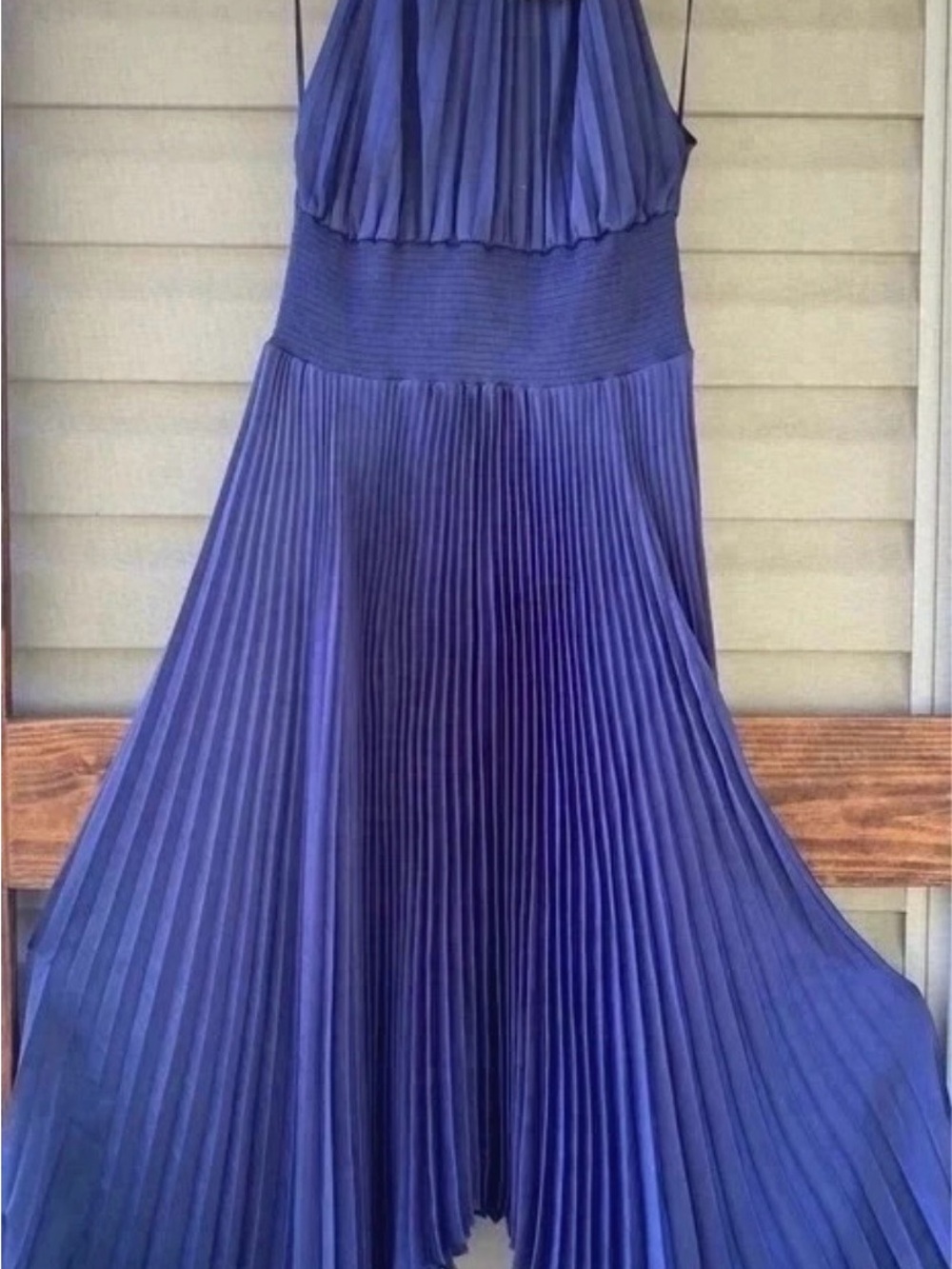 New Luxury Renzo II Evening Dress Deep Riviera Blue Pleated